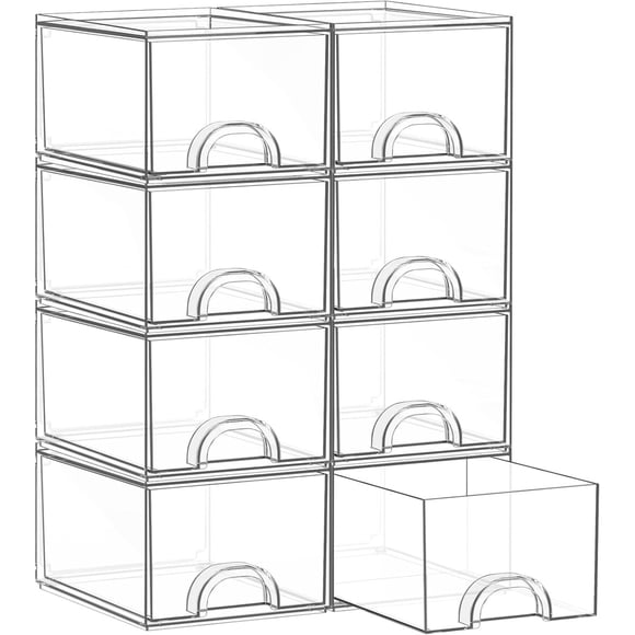 Cajones apilables Zeawec SD001 PET transparente 8 unidades