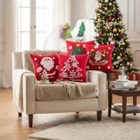 Casadeliacl - 6Pcs Funda De Cojín De Sofá De Navidad De 45X45Cm Decoración Rojo