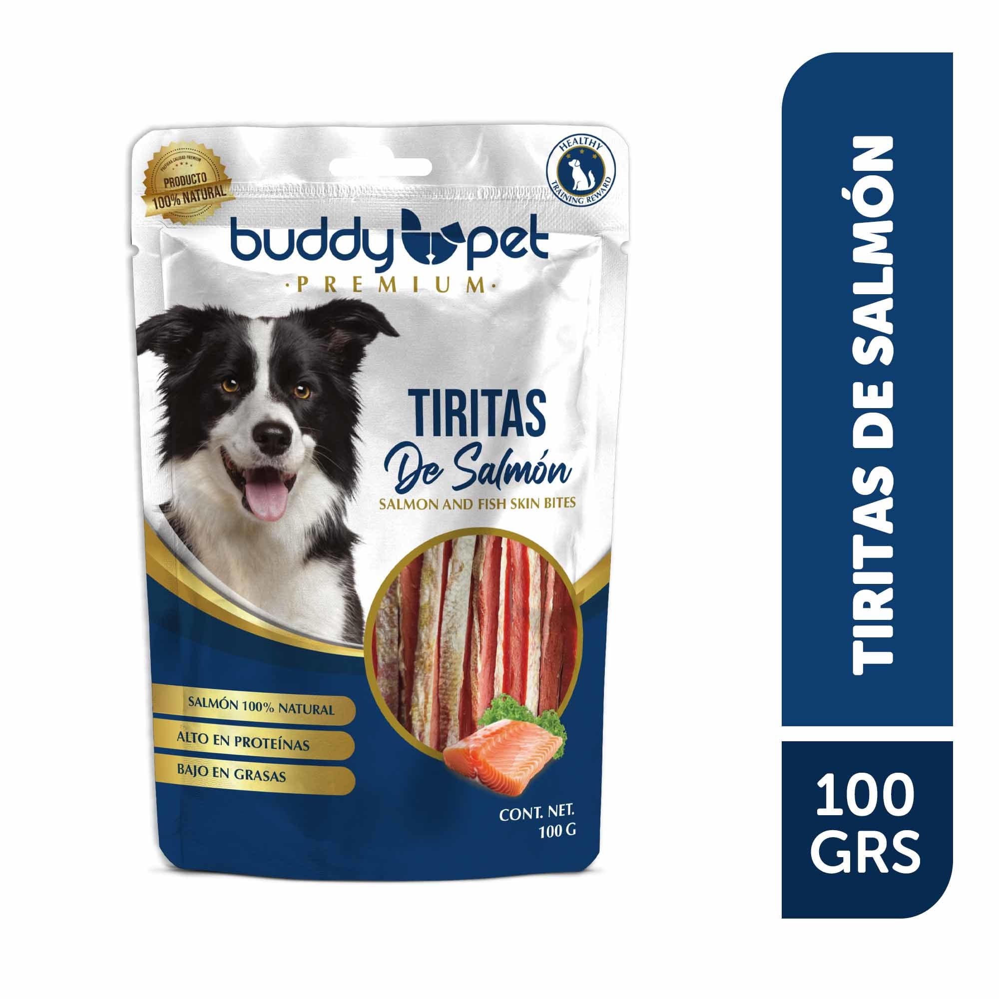 Snack Perro Adulto Seco Trozos De Salmón Bolsa 100 g Buddy Pet