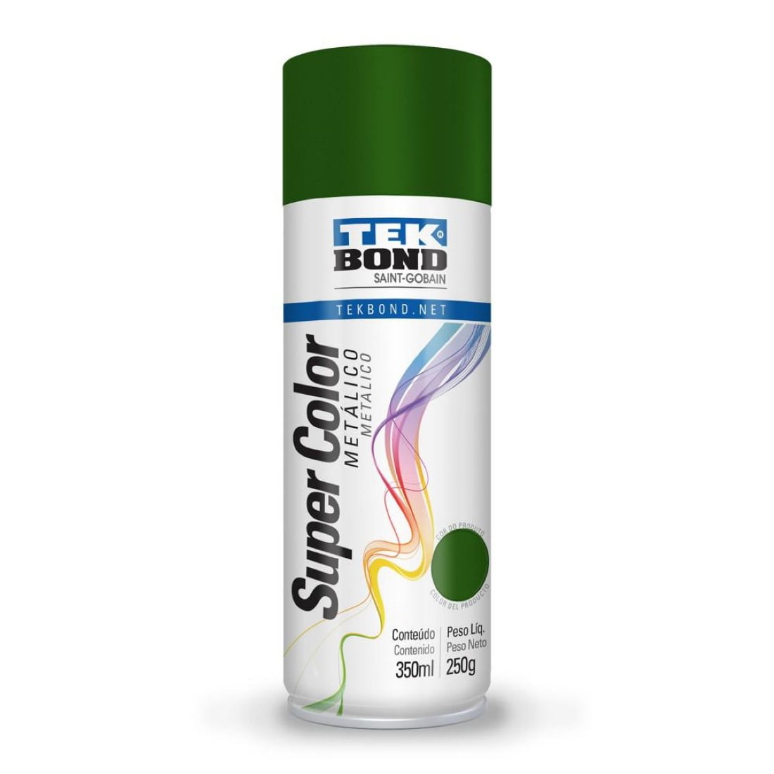 Tekbond - Pintura Acrilica Aerosol 350ml Metálico Verde