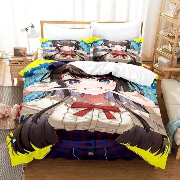 ŌOzora-Subaru Bedding Set Bed Set Aldult Kid Bedroom Duvetcover Sets Kawaii bed Bed Sheets