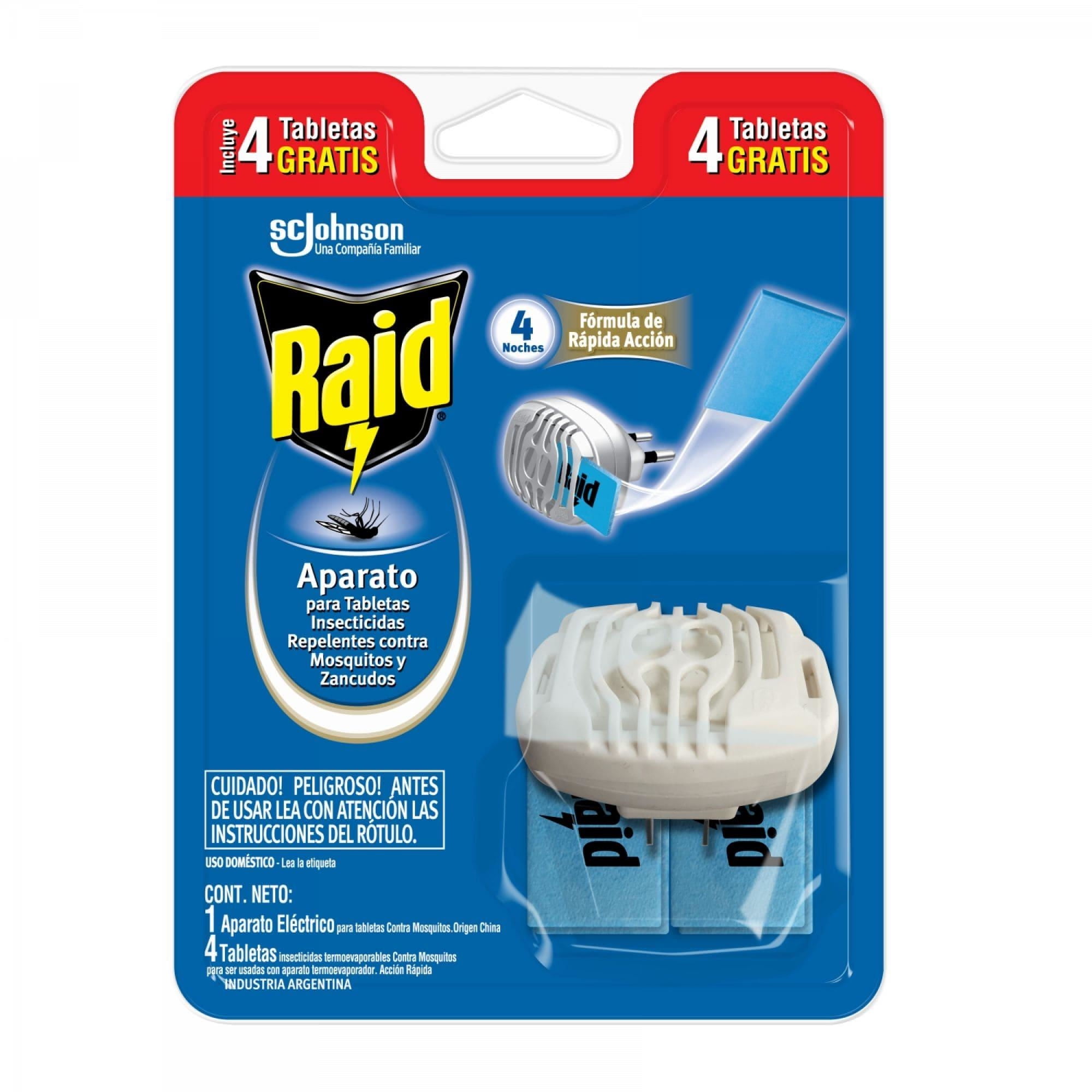 Raid - Insecticida Eléctrico Tabletas Mosquitos Y Zancudos Aparato