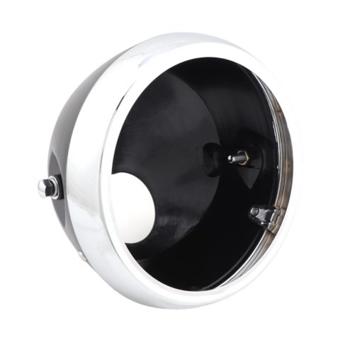 Ioensy - Carcasa Robusta Para Faro De Motocicleta, Hecha A Mano, Modificada Para Adaptarse A Motos, Color Plateado.