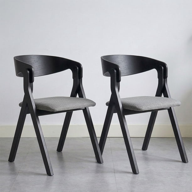 Pack 2 Sillas Comedor Madera Tapiz Chenilla Margot Venhoouse Negra
