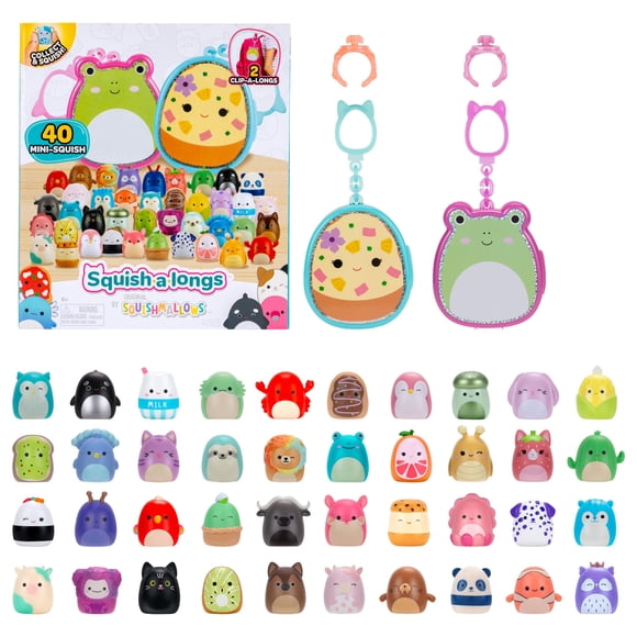 Multipack de Squish-a-longs con 2 Clip-a-Longs y 40 Mini-Squish