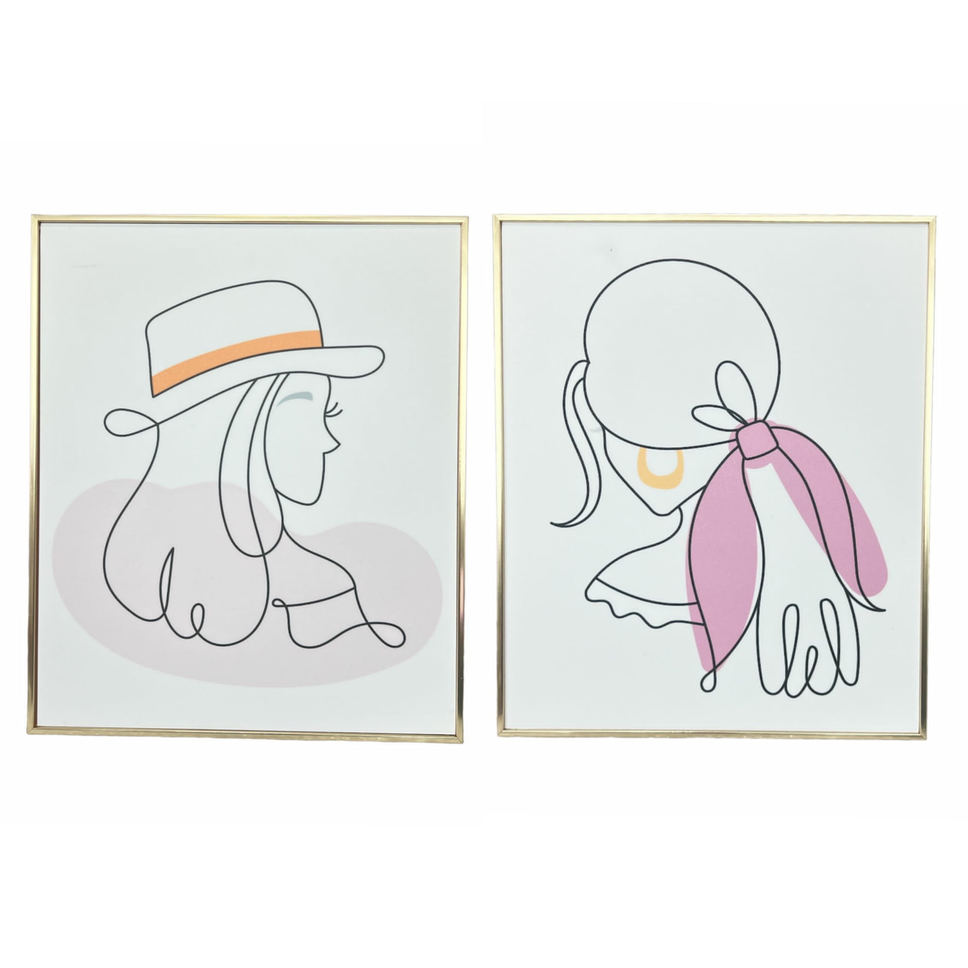 Oem - Set 2 Cuadro Decorativo Minimalista Elegantes 30x20cm Niña