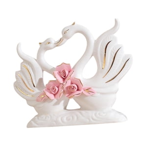 Bothyi - Figuras De Cisne Adorno Casa De Campo Centro De Mesa Dormitorio Oficina En Casa Fiesta Rosa
