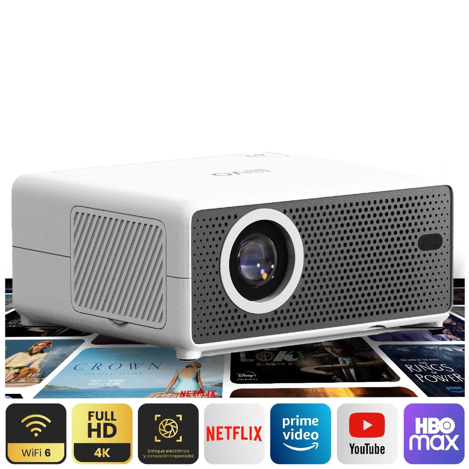 Proyector Portatil Smart Hexa 8000lm Wifi Bt Android Levo