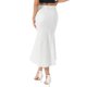 thumbnail image 3 of INSPIRE CHIC Falda Midi de Mezclilla Lavada con Cola de Pescado de Cintura Alta con Dobladillo Crudo de Moda Casual con Bolsillos para Mujer Regreso a Clases S Blanco, 3 of 6