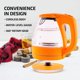 thumbnail image 4 of Hervidor eléctrico OVENTE KG83O 1.5L de vidrio borosilicato naranja, 4 of 9