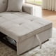 thumbnail image 3 of 3 in 1 Convertible Sleeper Sofa Bed, Modern Fabric Loveseat Futon Sofa Couch Pullout Bed, Small Love Seat Lounge Sofa Reclining Backrest, Pillows, Pockets, Home furniture for Living Room, Beige, 3 of 3