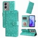thumbnail image 1 of Funda tipo cartera FOXDOCK para Vivo Y17s , diseño girasol en relieve, cuero PU, cierre magnético, soporte y tarjetero, 1 of 5