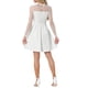 thumbnail image 3 of INSPIRE CHIC Vestido de Mujer Corazón de Malla Transparente Manga Larga Gótico Fiesta de Cóctel Mini Vestido S Blanco, 3 of 7