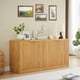 thumbnail image 3 of 59-inch modern wavy sideboard, curved contour design storage cabinet, 4-door cabinet with storage function, suitable for kitchen/bedroom/living room, Natural, 59.0"L x 15.7"W x 27.7"H, 3 of 3