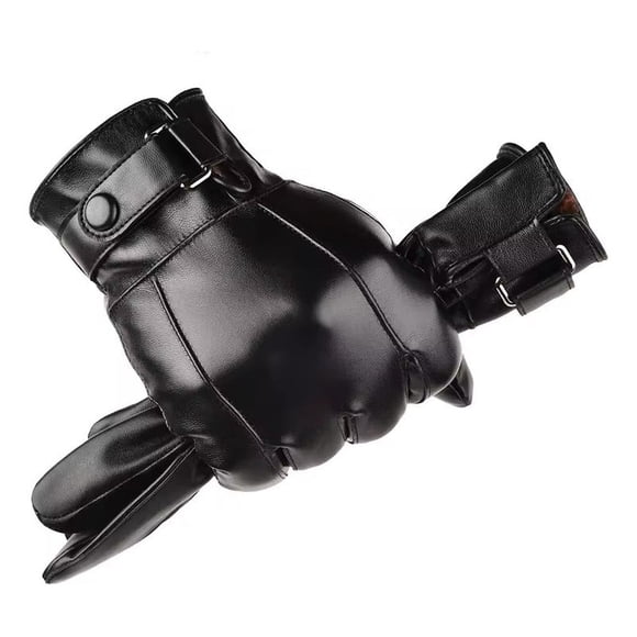 Guantes De Cueroeco, Guante De Hombres Elegantes Negro Liso