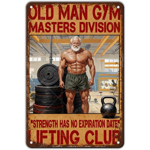 Letrero sala gimnasio terapia fitness vintage metal estaño hierro pintura decoración pared hogar club cueva hombre 30x20 cm