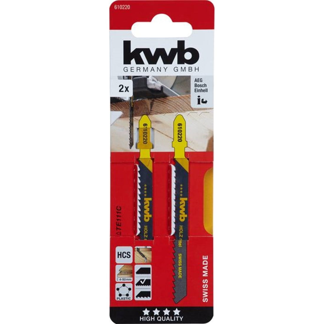 Kwb - Hojas De Sierra Caladora Para Madera Te111c (diente 3mm) 2un.