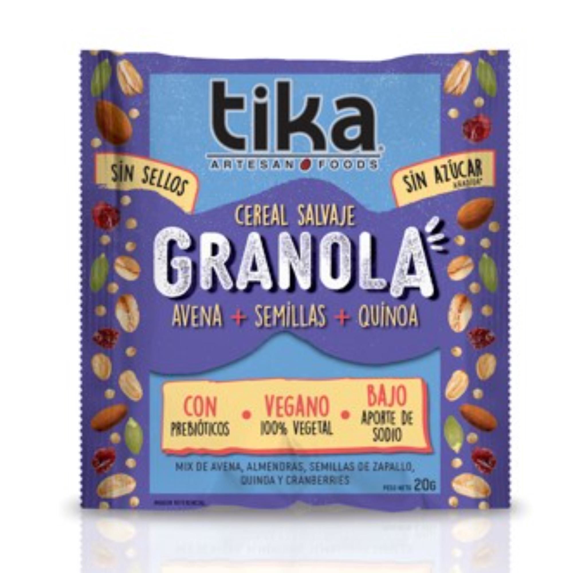 Cereal Salvaje Granola Avena- Quinoa & Semillas 20 g Tika