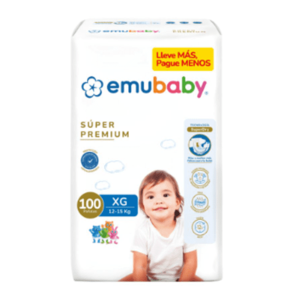Pañal Emubaby Super Premium Xg, 100 Un
