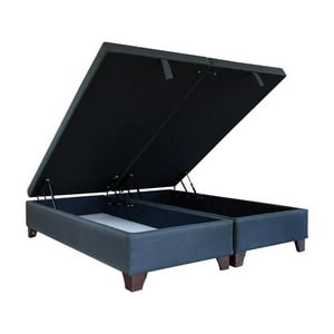 Vitelio - Base De Cama Baúl 2 Plazas Gris Oscuro
