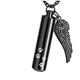 thumbnail image 1 of Collar relicario cenizas o recuerdos mascotas cilindro alas patitas black, 1 of 3