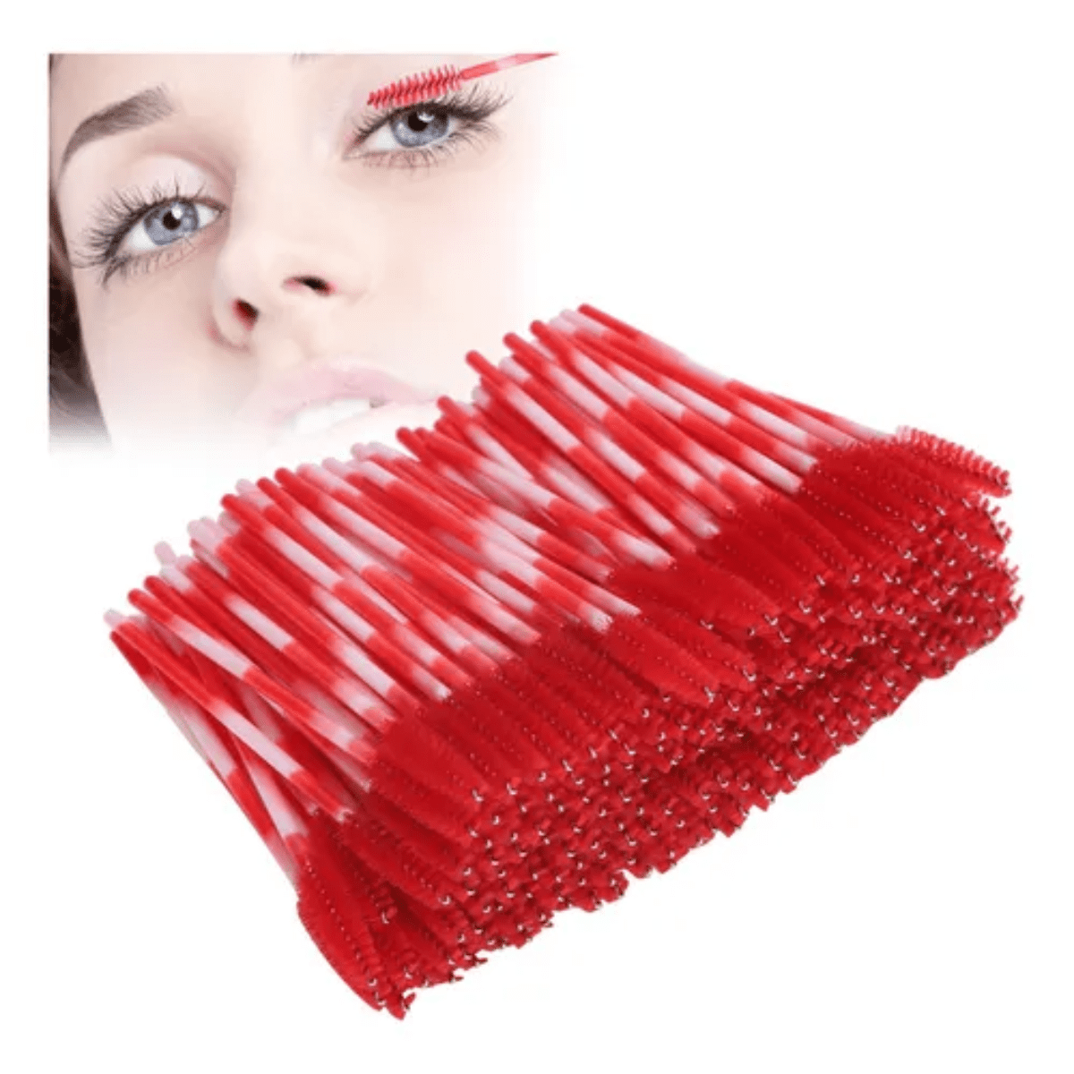 Genérico - Pack 24 Cepillos Rojo Pestañas Cejas Multiuso