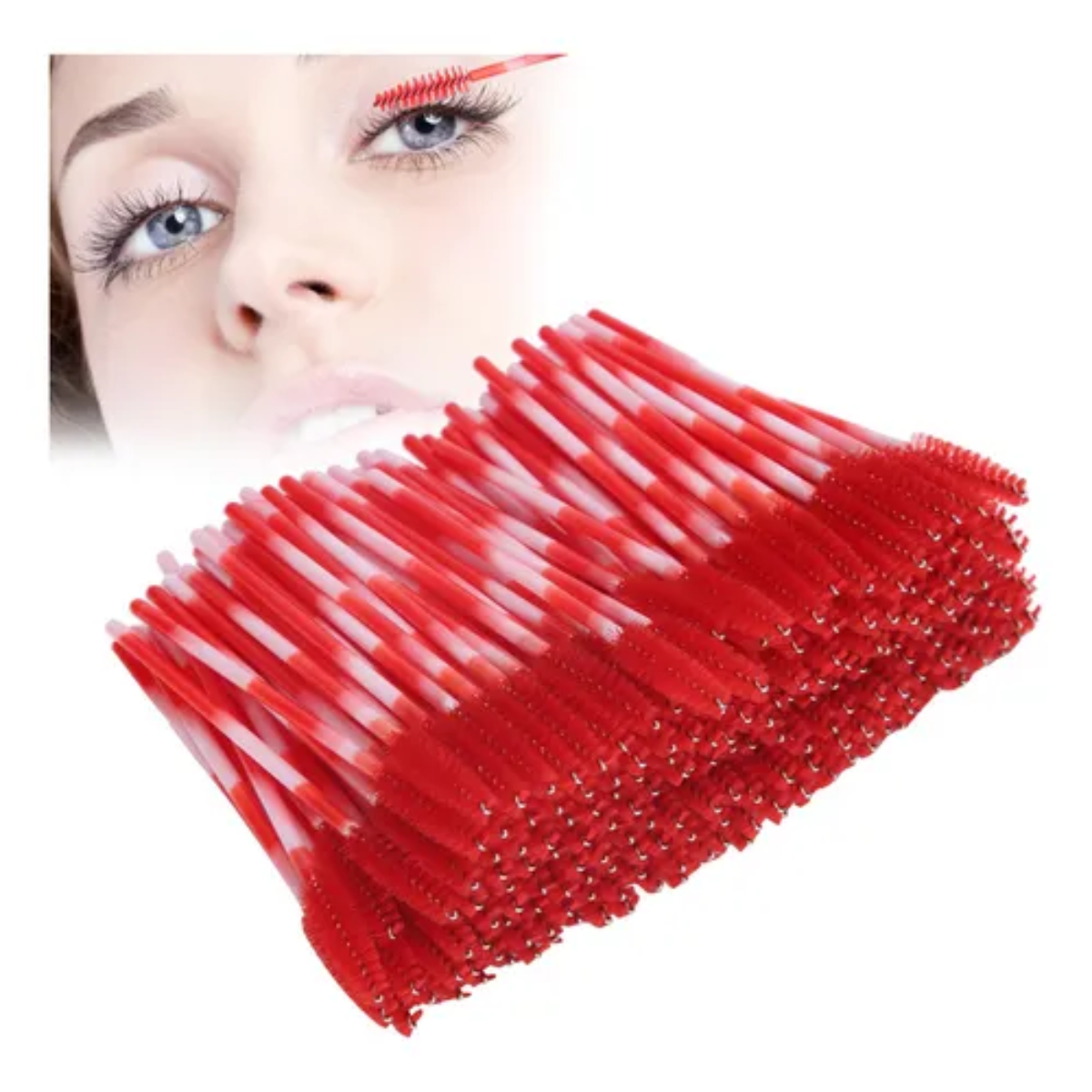 Genérico - Pack 24 Cepillos Rojo Pestañas Cejas Multiuso