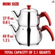 thumbnail image 3 of Juego de tetera Hakan de acero inoxidable estilo turco 2,1 L, 3 of 9