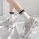 thumbnail image 2 of Calcetines de mujer hasta media pantorrilla de algodón para primavera y otoño, calcetines deportivos acolchados de color liso, calcetines largos de tubo, 2 of 5
