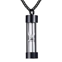 Magideal - Colgantes De Cenizas, Joyería De Cremación De Lágrima, Collar De De Material Acero Inoxidable, Collares De Cineraria Cineraria Cineraria, Para Mujeres Conmemorativas Negro