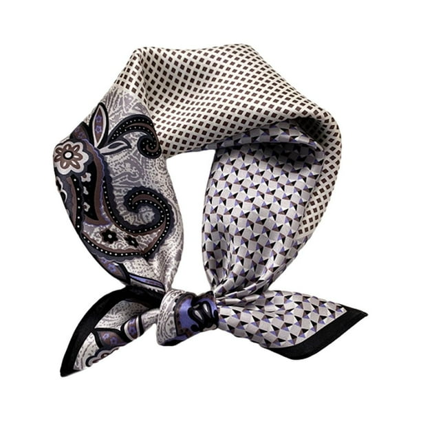 Pañuelo cuadrado pequeño de seda morera para mujer - Pañuelo para el cuello - Pañuelo de seda - 53 x 53 cm