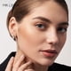 thumbnail image 2 of Aros Paris Jewelry 18K White Gold Created Mystic Emerald Cut Hoop 3 Ct Blanco, 2 of 3