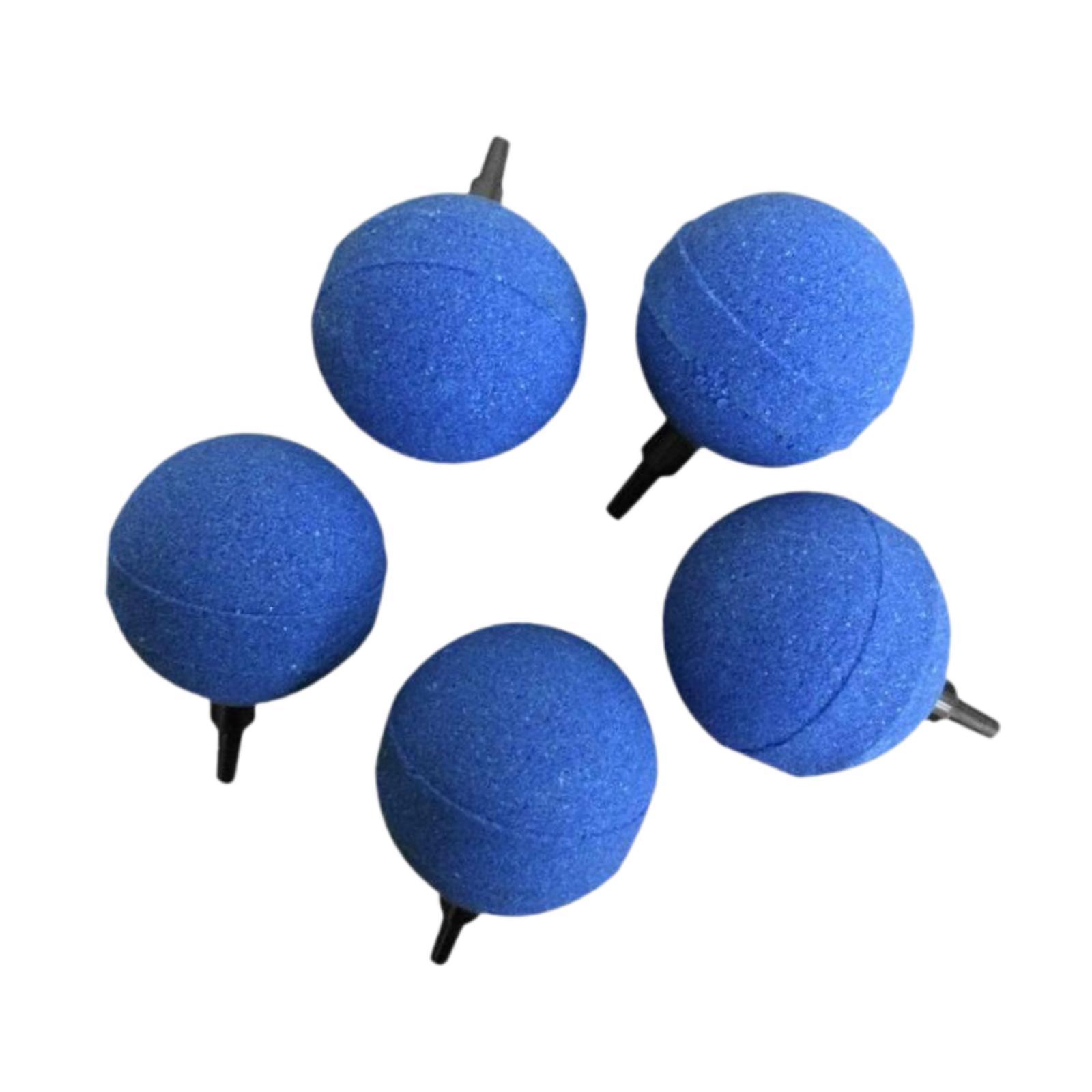 Magideal - Juego De 5 Piedras Difusoras De Aire Redondas De 5Cm Para Acuarios, Fácil Instalación Para Estanques Pequeños, Accesorios Fabricados En Materiales Min Azul