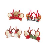 Magideal - 4 Uds. Pinzas Navideñas Para El Pelo, Pinzas Para El Pelo De Reno, Tocado Navideño, Pasadores Para El Pelo Navideños Para Navidad, Carnaval, Mujeres Y