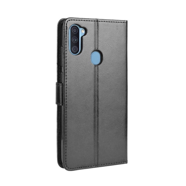 Funda tipo libro para Samsung Galaxy A11, cartera todo‑en‑uno, funda multifuncional con tarjetero y correa de muñeca desmontable
