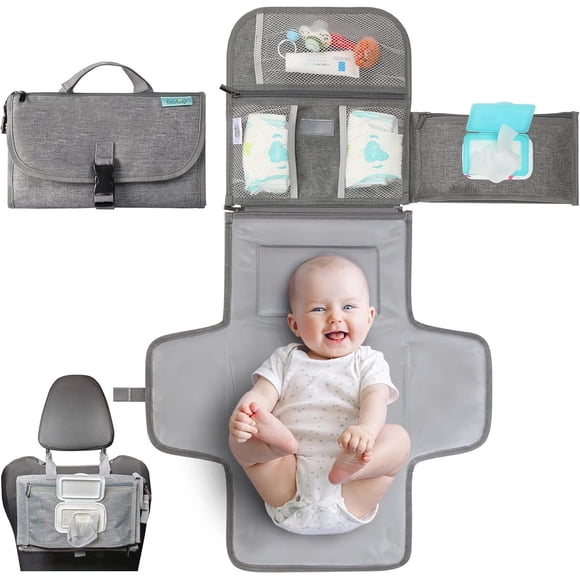 Cambiador Portátil Kopi Baby Gris con Almohadilla y Bolsillos