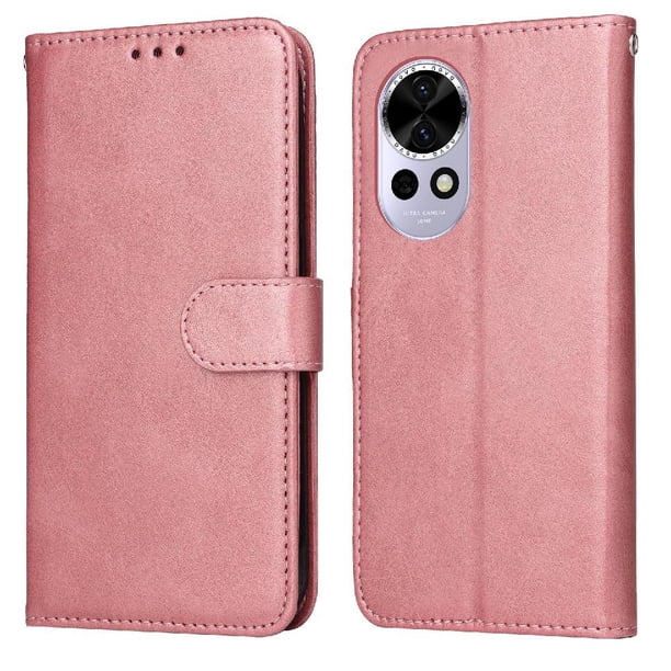 Funda Billetera para Huawei Nova 12 con Porta Tarjetas y Soporte Ajustable Rosa