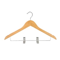 Colgador De Madera Con Clips De Metal 2 Piezas Natural Haus