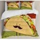 thumbnail image 1 of Mexican Taco With Mustached Face Rolled With Veggies Quilt Duvet Cover Set3-Piece Bedding Set, 1 of 5