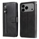 thumbnail image 2 of Funda tipo cartera para iPhone 17 Pro Max con bolsillo con cremallera y ranuras para tarjetas – Función de soporte Negro, 2 of 5