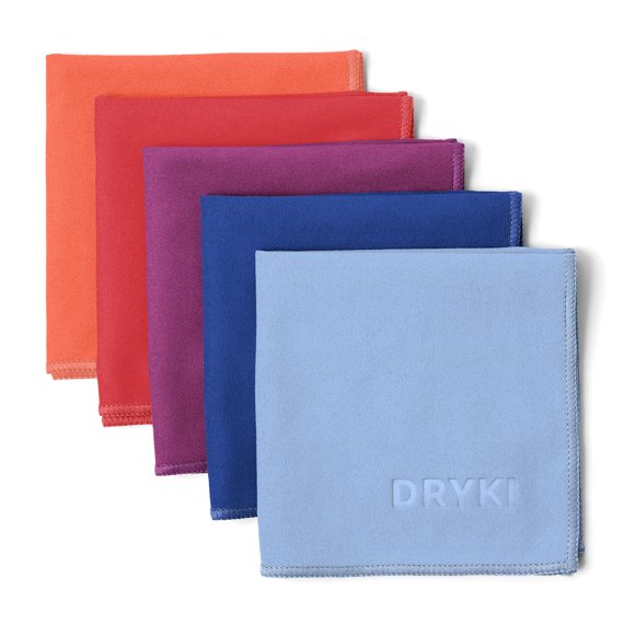 Toallas para Sudor DRYKI Paquete de 5 25x25 cm Microfibra de Secado Rápido