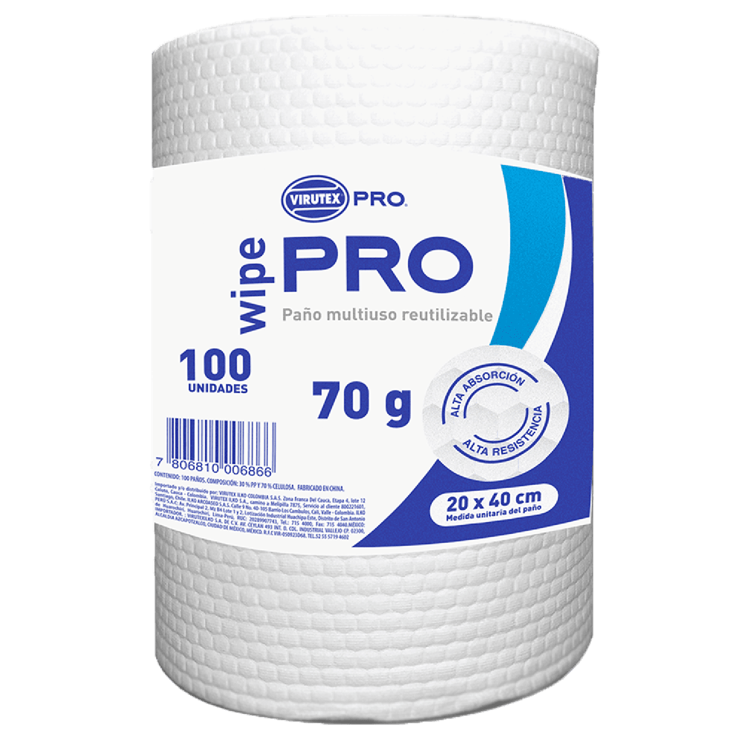 Virutex - Paño Multiuso 20x40 100ureutilizable - Vtx Pro