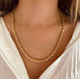 thumbnail image 2 of Un collar de cuerda retorcida con plateado en oro de 18 quilates, unisex, impermeable, resistente a la oxidación, hipoparásito y pulido al perfección. Ideal para uso diario., 2 of 8