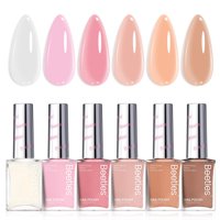 Beetles Gel Polish - Set De Esmaltes De Uñas Beetles Jelly, 6 Colores, Rosa Nude, Para Mujer