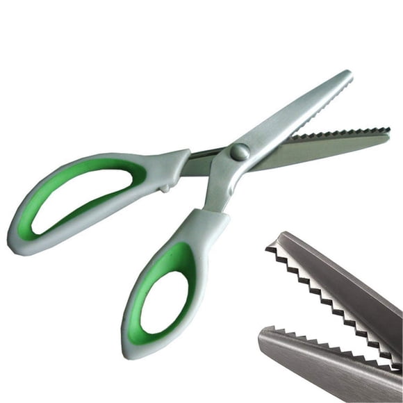 Pinking Shears JISTL Green Comfort Grips, corte en zigzag, 24 cm