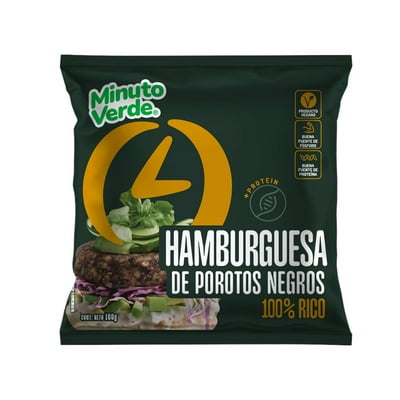Hamburguesa Vegetal De Porotos Negros 100 G Minuto Verde