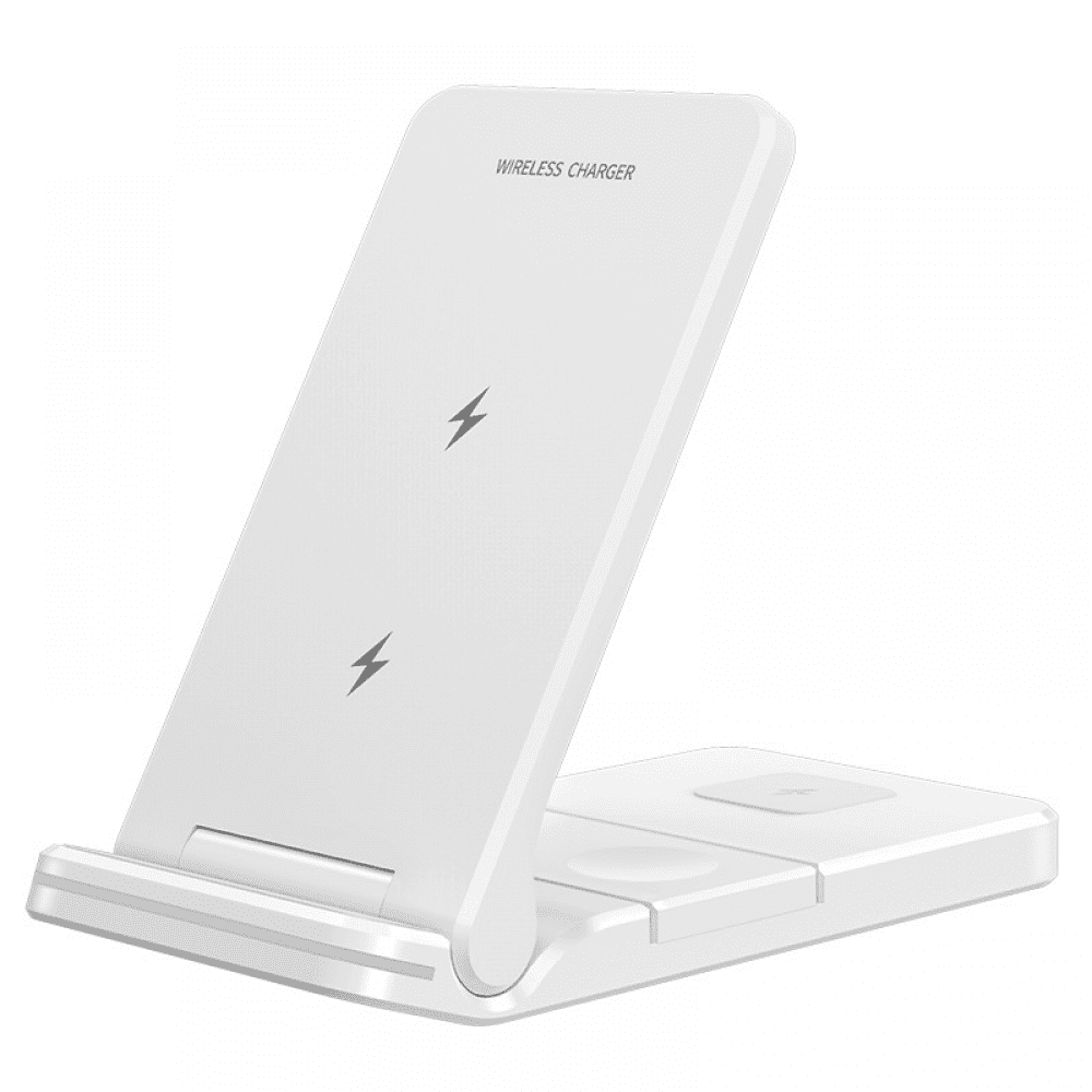 Genérico - Base De Carga Inalámbrica Plegable 3 En 1 Para Iphone 13 12 11 Xs X, Base De Carga Rápida De 15 W Para Iwatch Y Airpods.-blanco