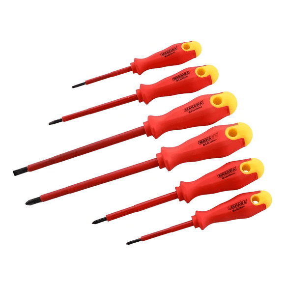 Juego 6 Destornilladores Electricista Kamasa KM-133 Rojo
