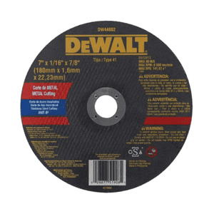 Disco De Corte Para Metal Dewalt 7'' 180Mm Dw44602