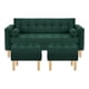 thumbnail image 1 of Sofa Retro 3c + 2 Pouf Felpa 05 Verde Botella, 1 of 6